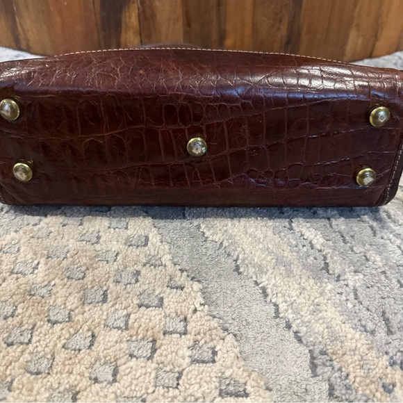 Vintage Leather Carlo Amboldi Black/Brown Crossbody Bottom Studs Smooth P - Picture 7 of 10